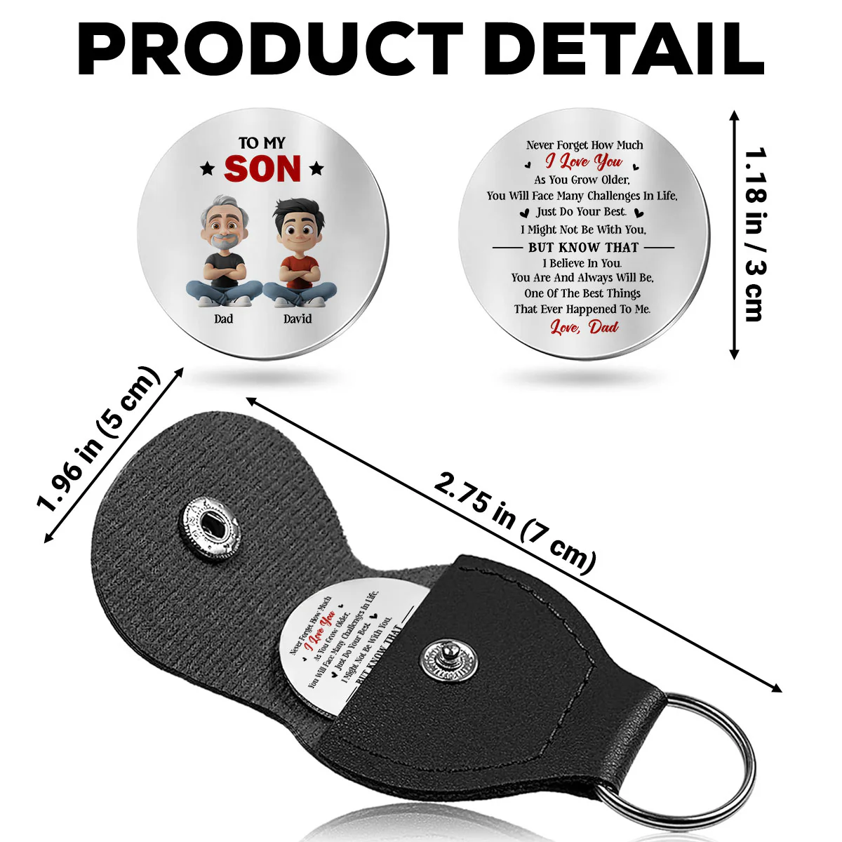 Do Your Best Son - Personalized Custom Pocket Hug - Image 5