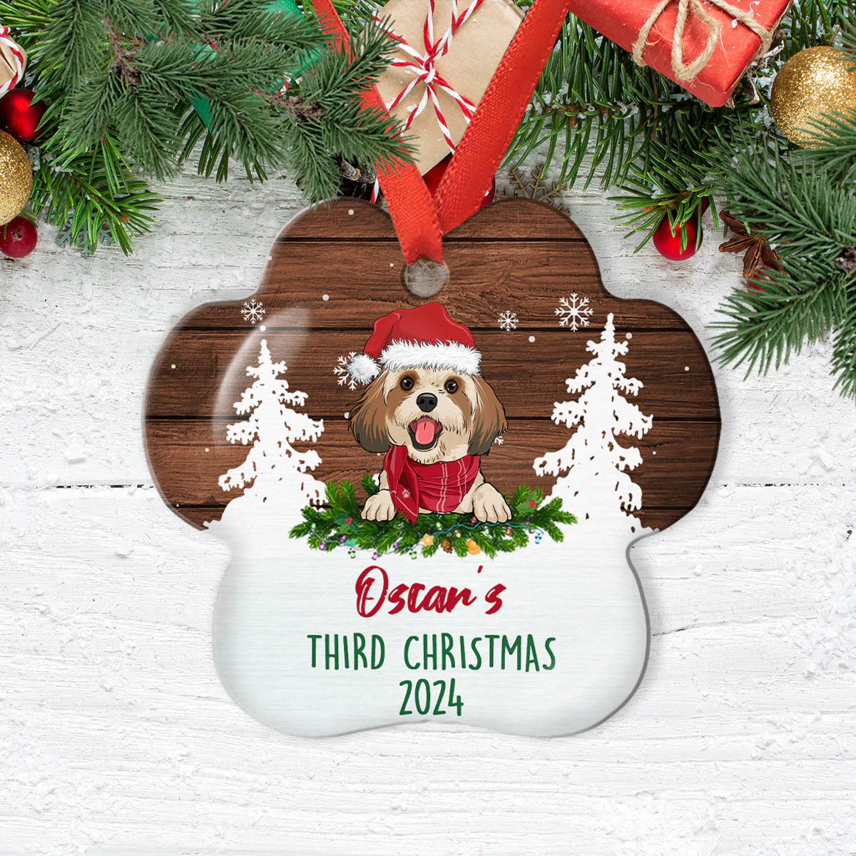 Dog‘s Christmas - Personalized Custom Aluminum Ornament - Image 3