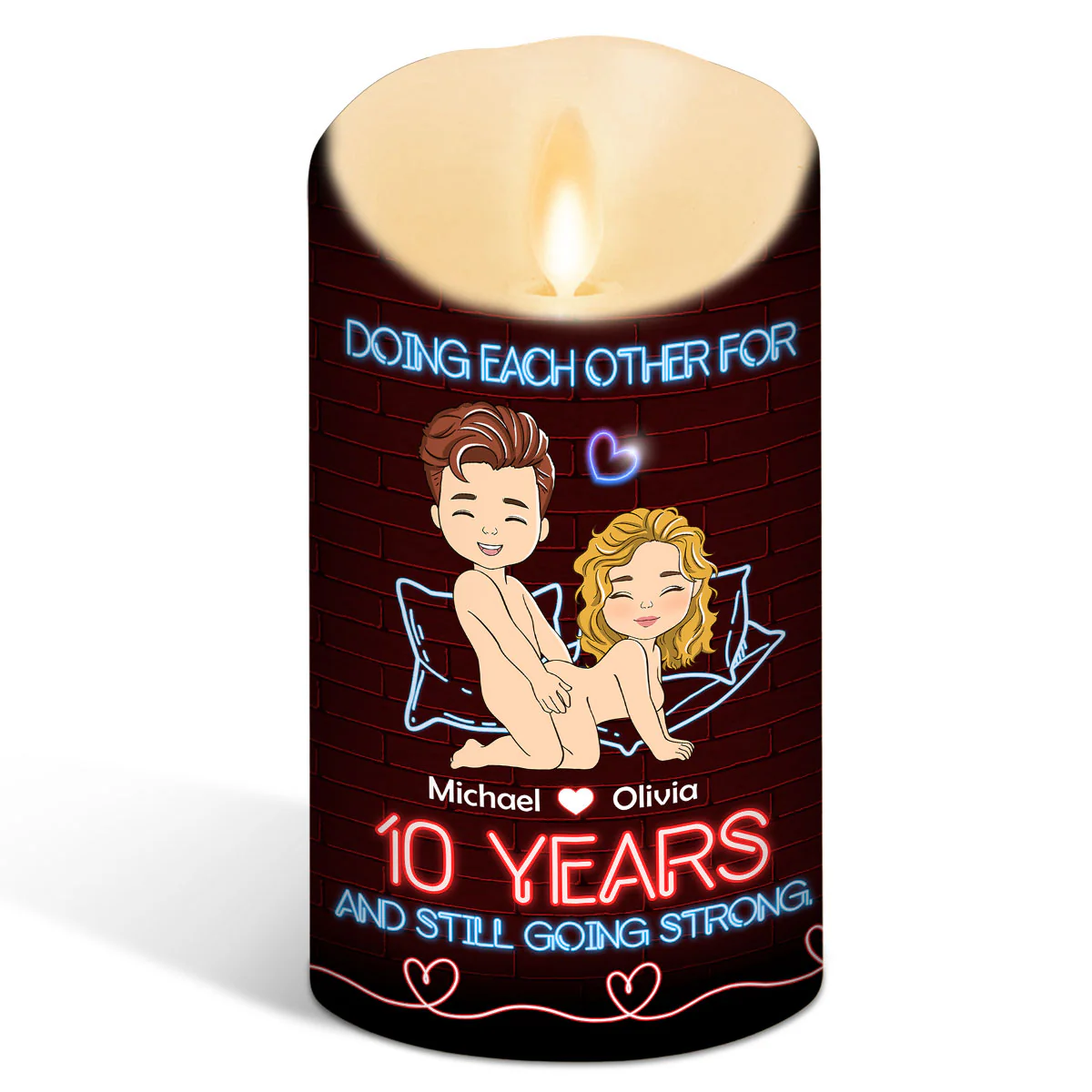 Doing Each Other For Years - Personalized Custom LED Candle - Image 2