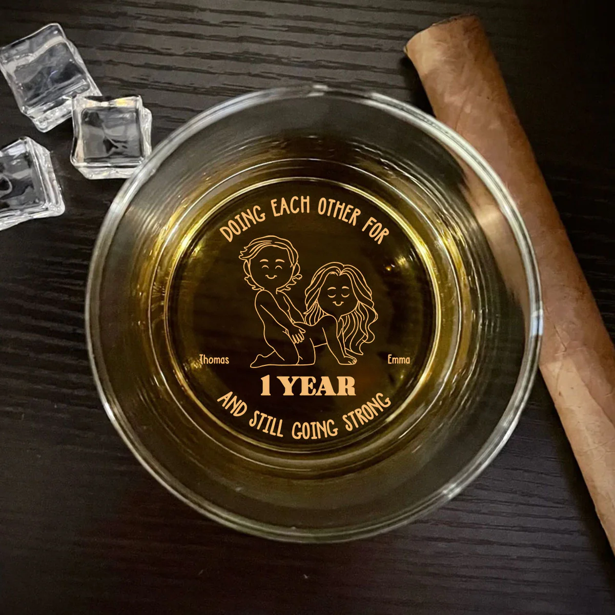 Doing Each Other - Personalized Custom Engraved Whiskey Glass - Image 4