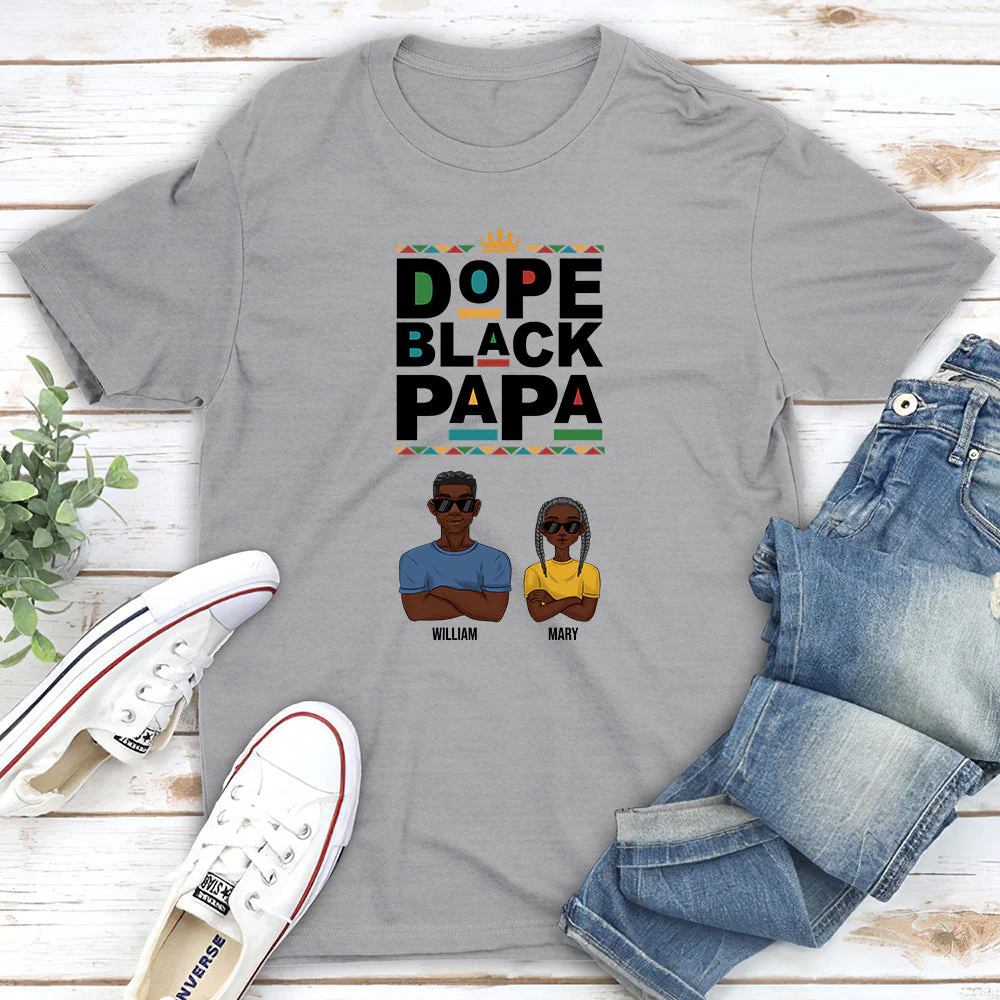 Dope Black Dad - Personalized Custom Shirt - Image 2