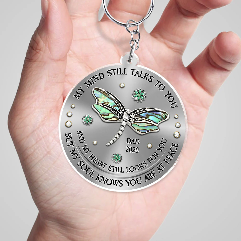 Dragonfly My Mind My Heart My Soul - Personalized Custom Acrylic Keychain - Image 4