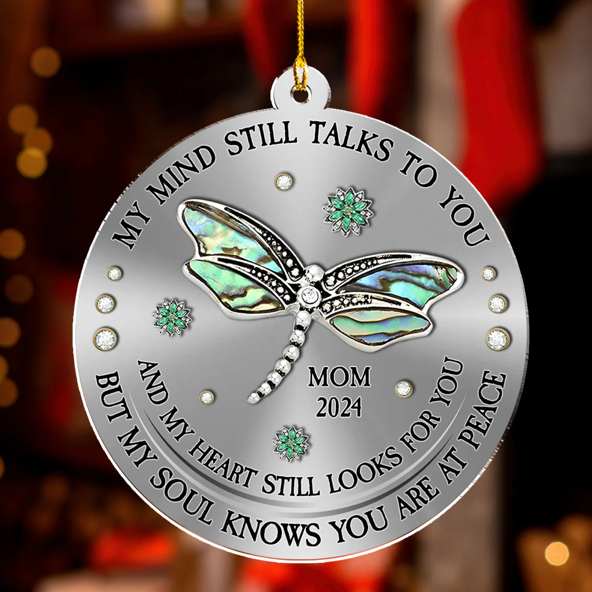 Dragonfly My Mind My Heart My Soul - Personalized Custom Acrylic Ornament - Image 2