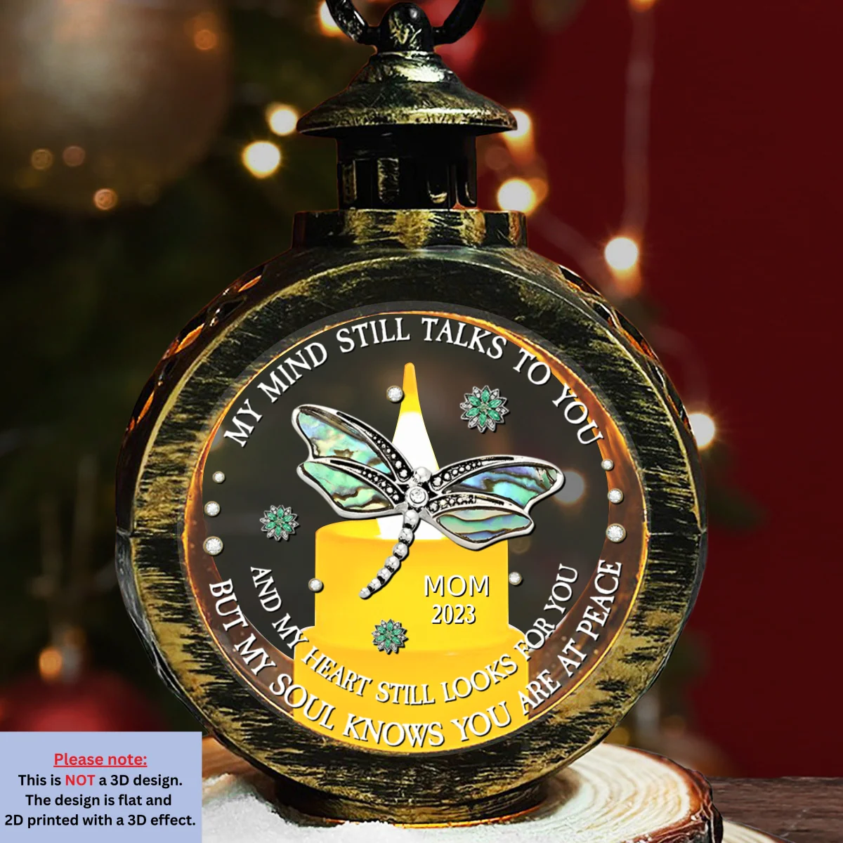 Dragonfly My Mind My Heart My Soul - Personalized Custom Christmas Lantern - Image 6