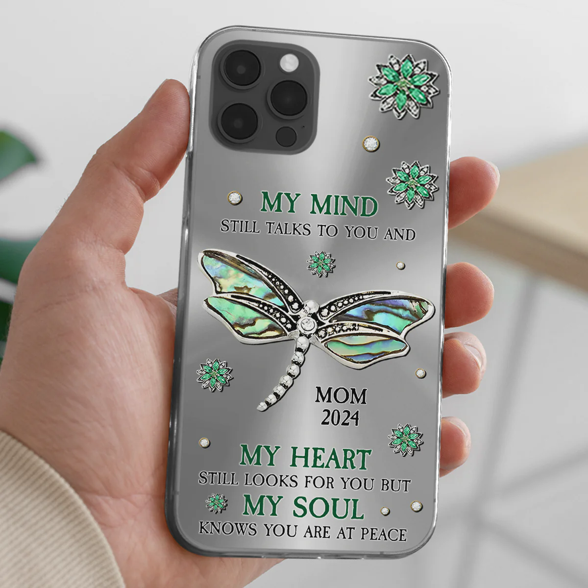 Dragonfly My Mind My Heart My Soul - Personalized Custom Phone Case - Image 4