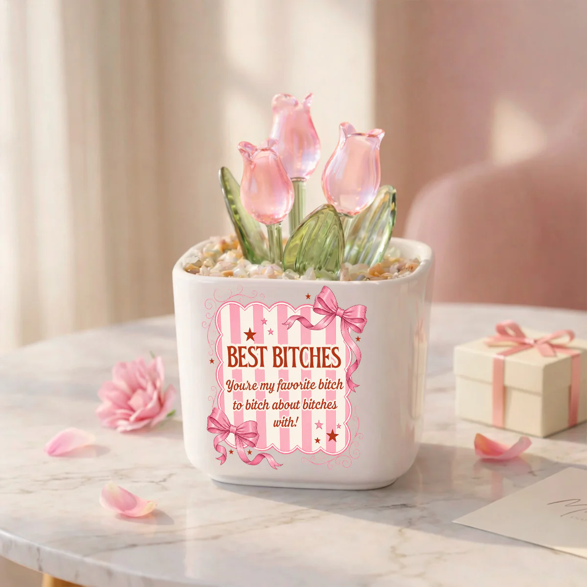 Drama Queens - Personalized Custom Glass Everlasting Tulips - Image 6