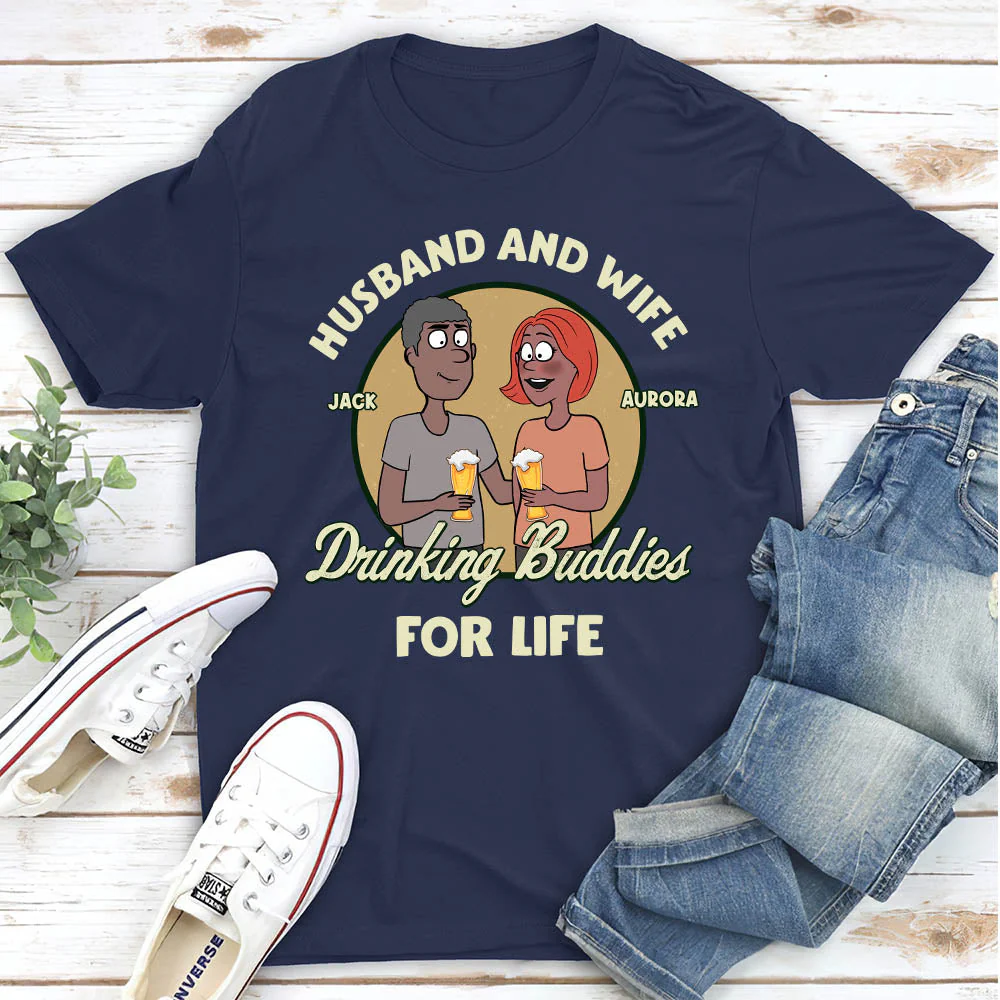 Drinking Buddies - Personalized Custom Classic T-shirt - Image 2