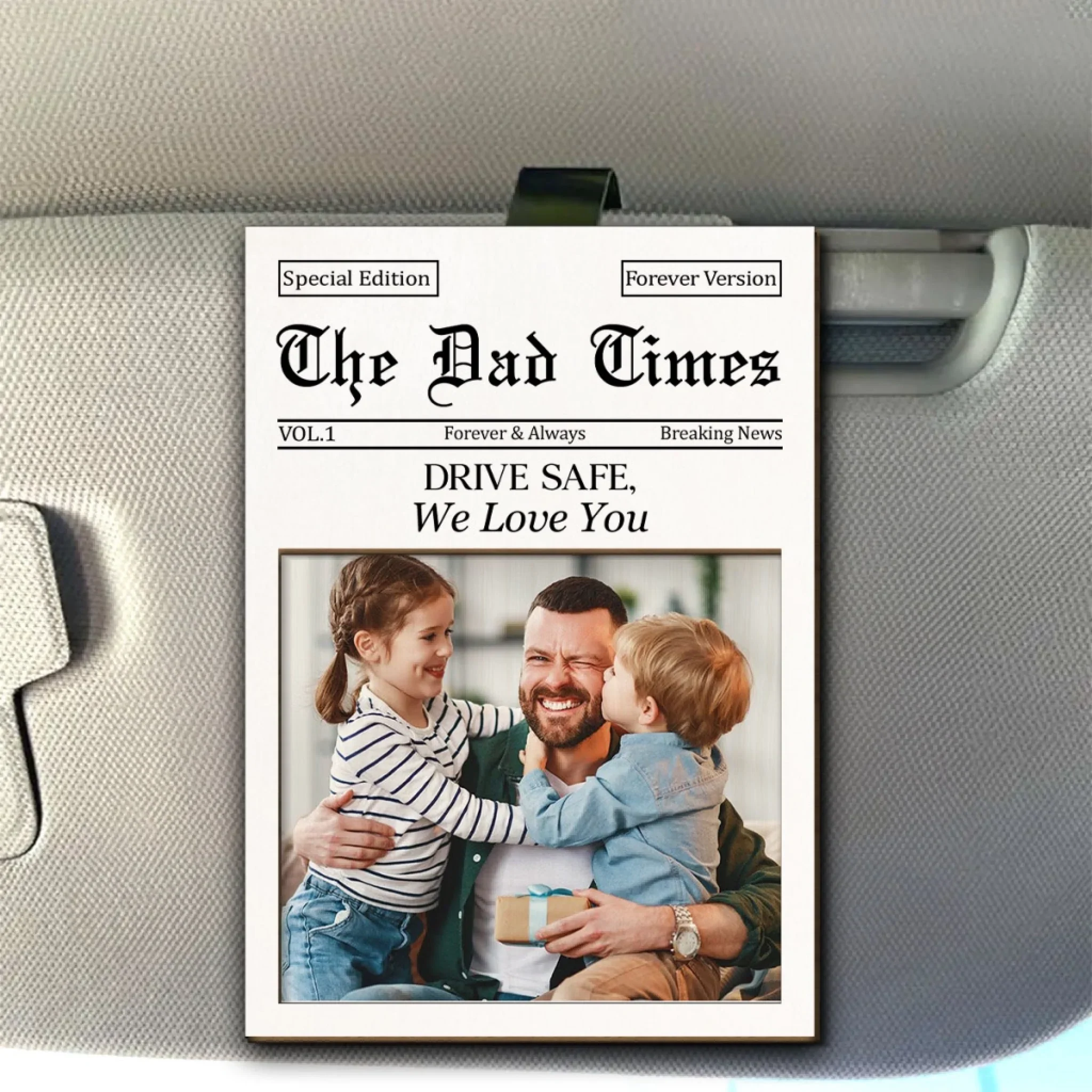 Drive Safe Dad We Love You - Personalized Custom Car Visor Clip - Image 4