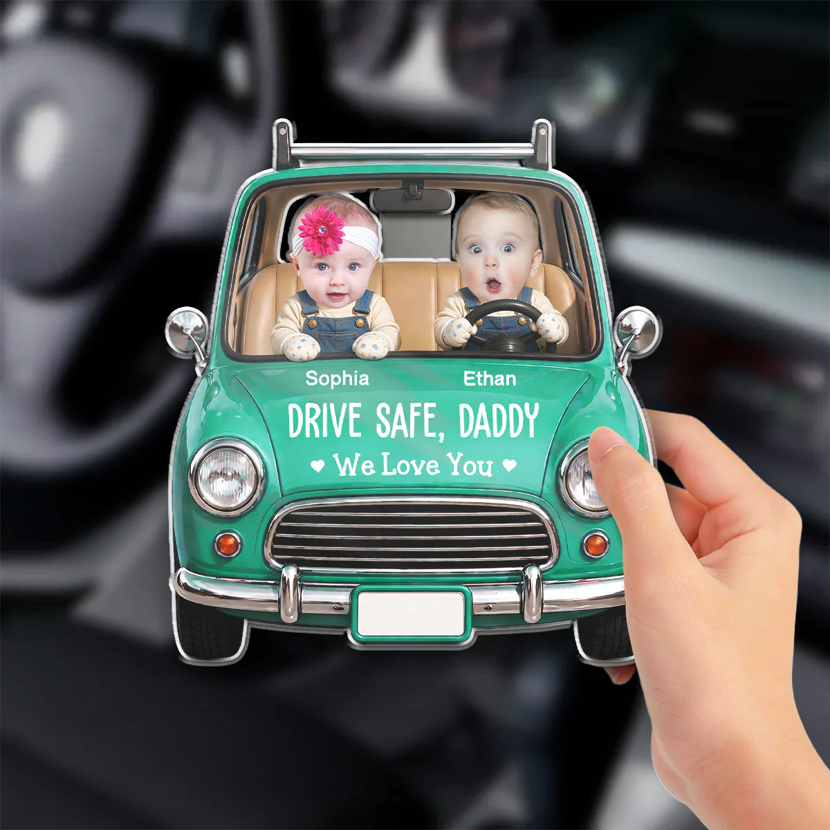 Drive Safe Daddy - Personalized Custom Acrylic Car Visor Clip
