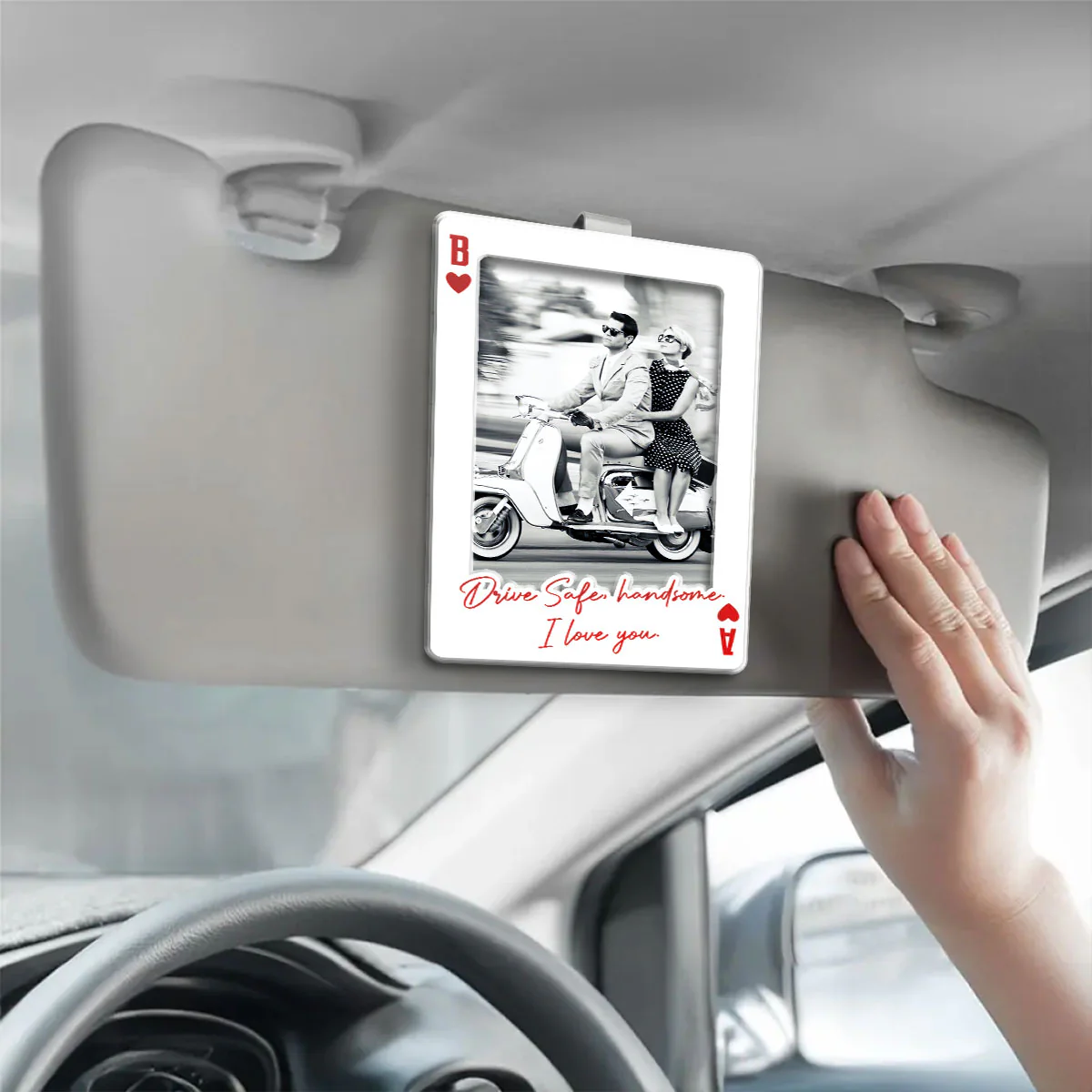Drive Safe Handsome - Personalized Custom Acrylic Car Visor Clip - Image 3