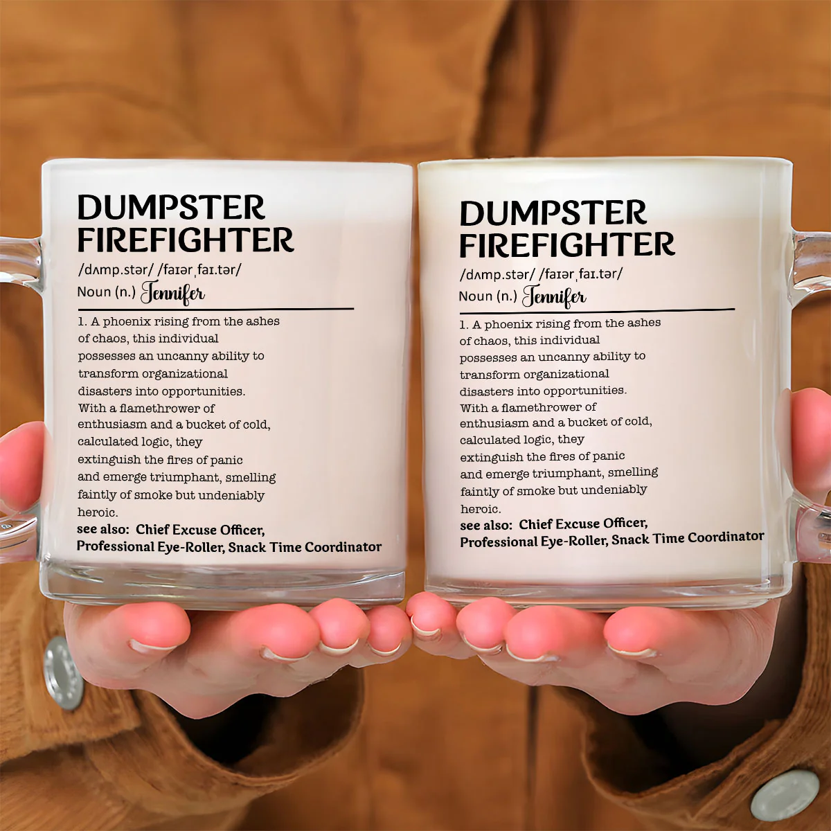 Dumpster Firefighter- Personalized Custom Glass Mug - Image 2