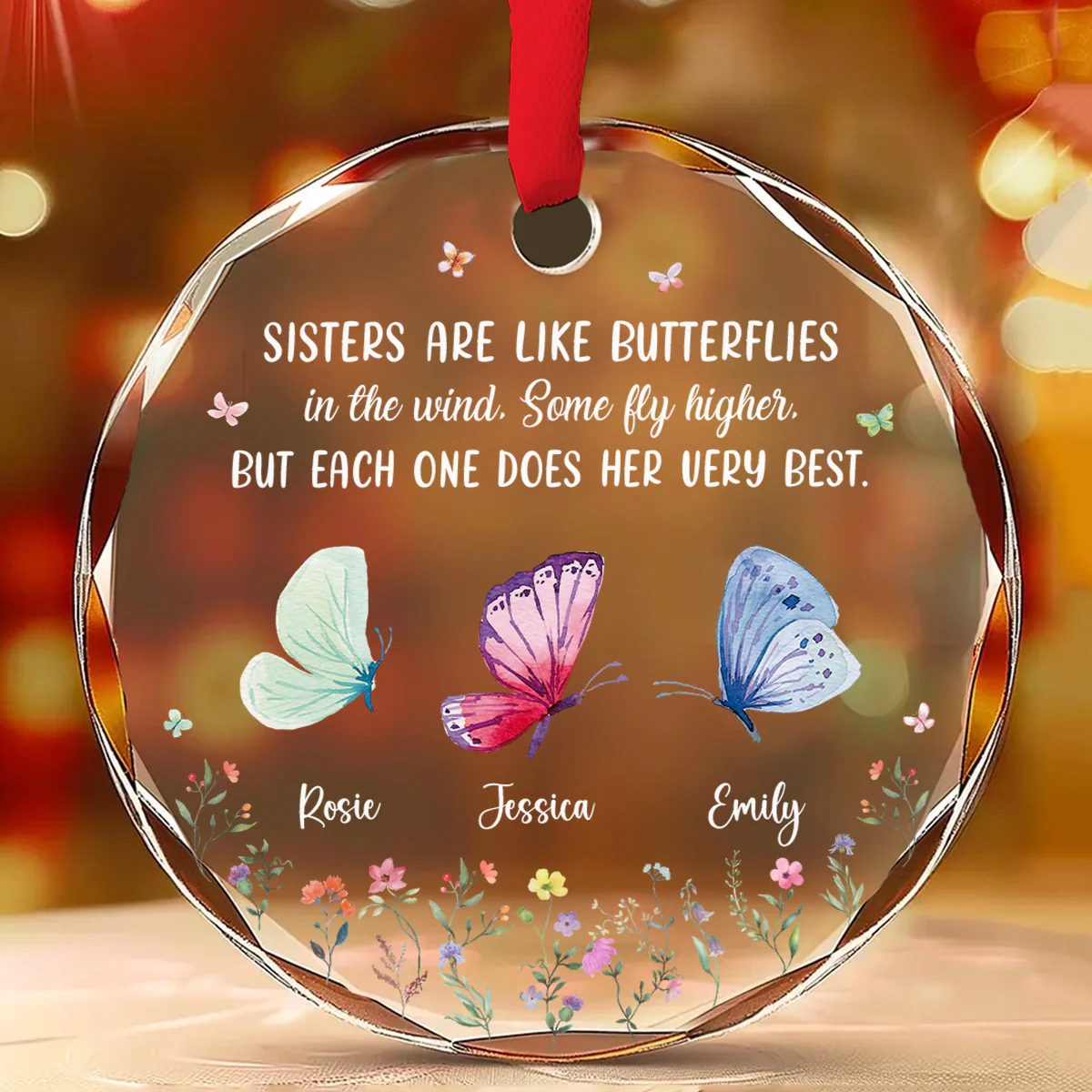 Each One Special Each Beautiful - Personalized Custom Glass Ornament - Image 2