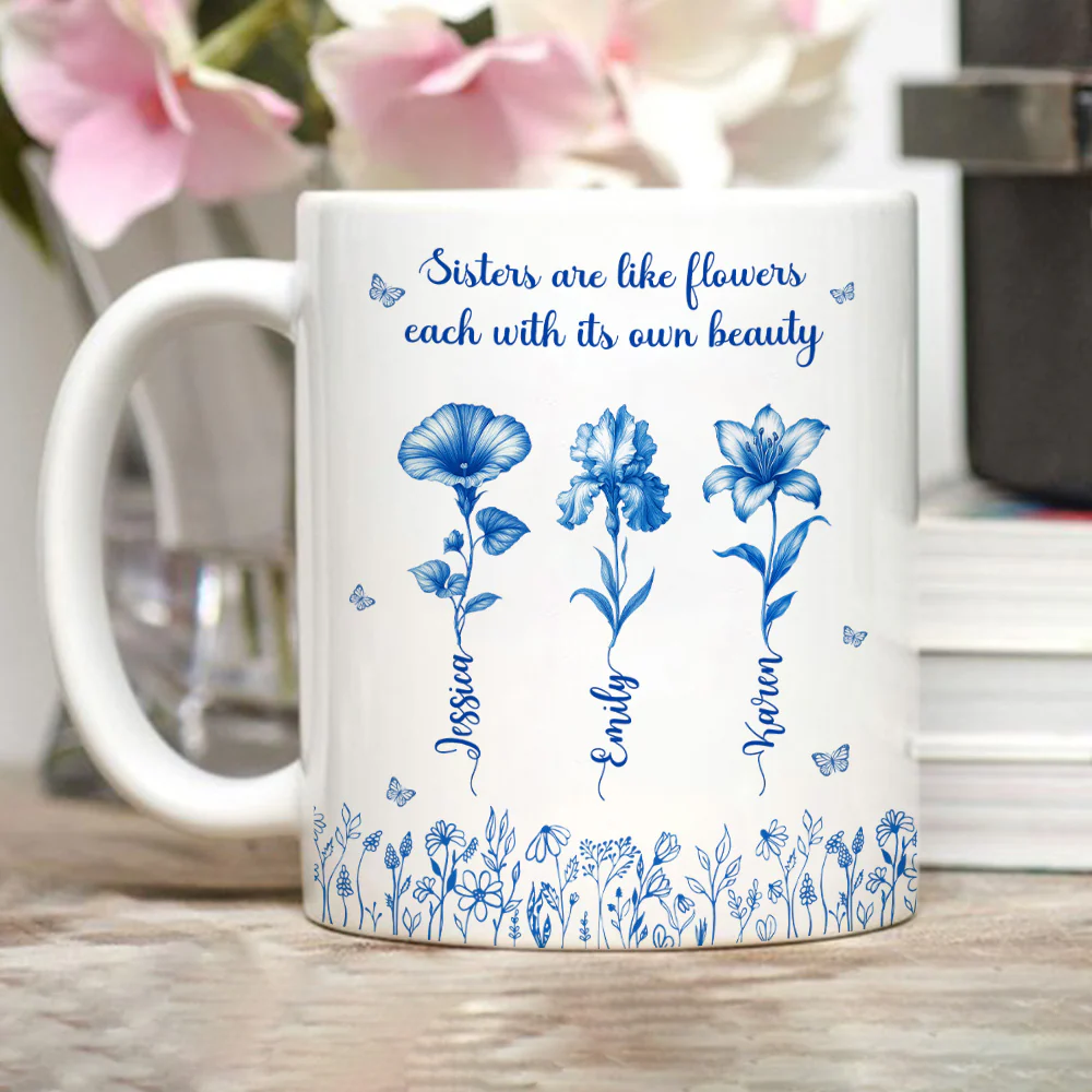 Each Sister Shines With Beauty - Personalized Custom Coffee Mug - Image 5