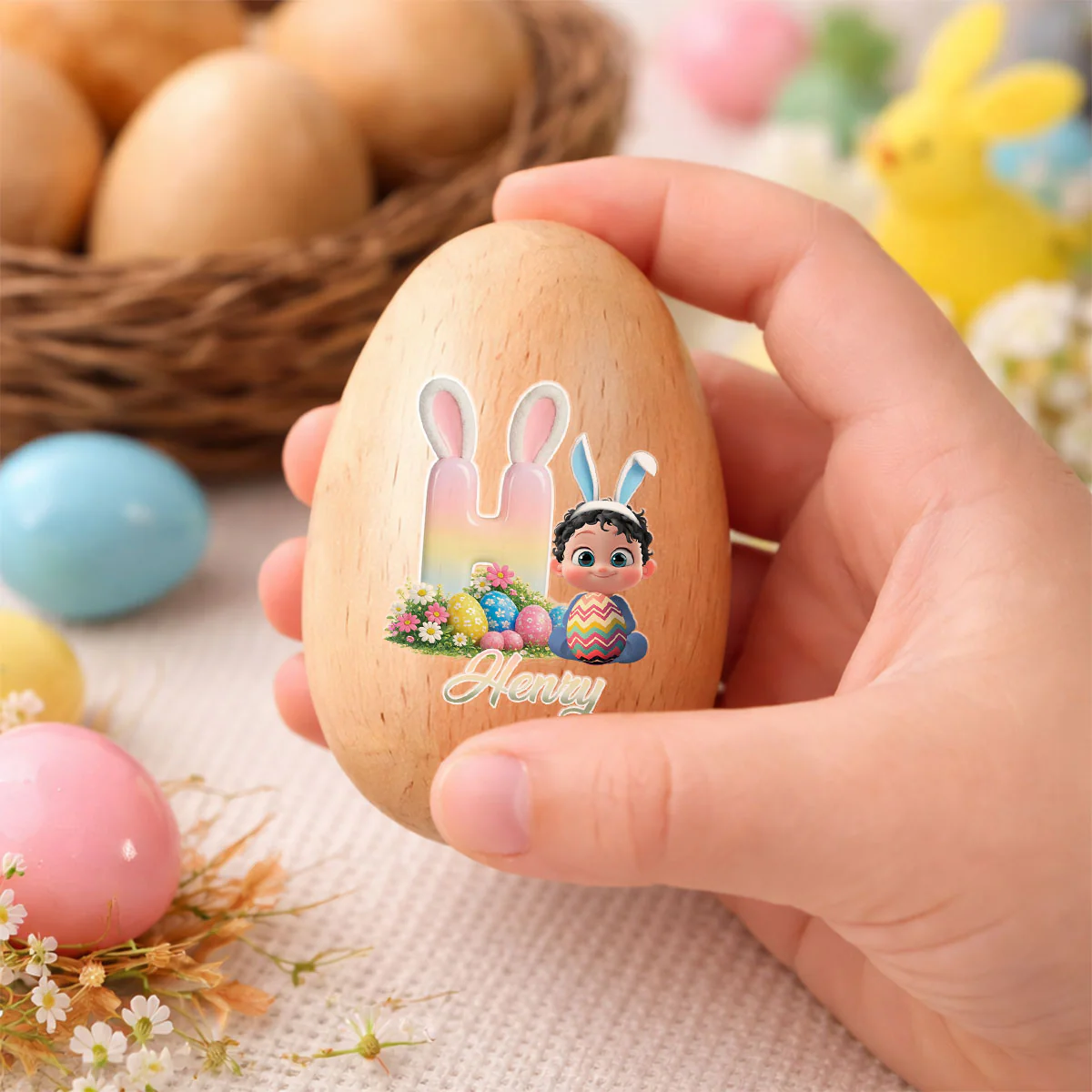  Easter Bunny - Personalized Custom Wooden Egg Shaker - Image 5