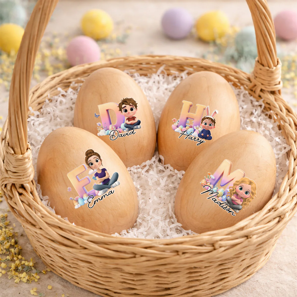Easter Eggs - Personalized Custom Wooden Egg Shaker - Image 3