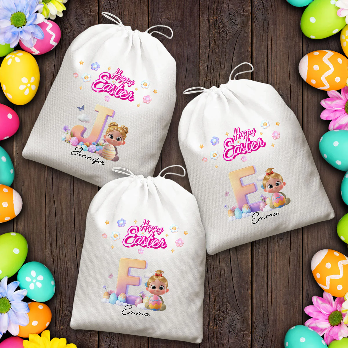 Easter Joy And Bunny Hugs - Personalized Custom Favor Bag - Image 6