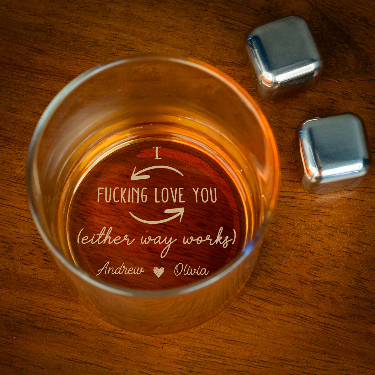 Either Way Works - Personalized Custom Engraved Whiskey Glass - Image 2