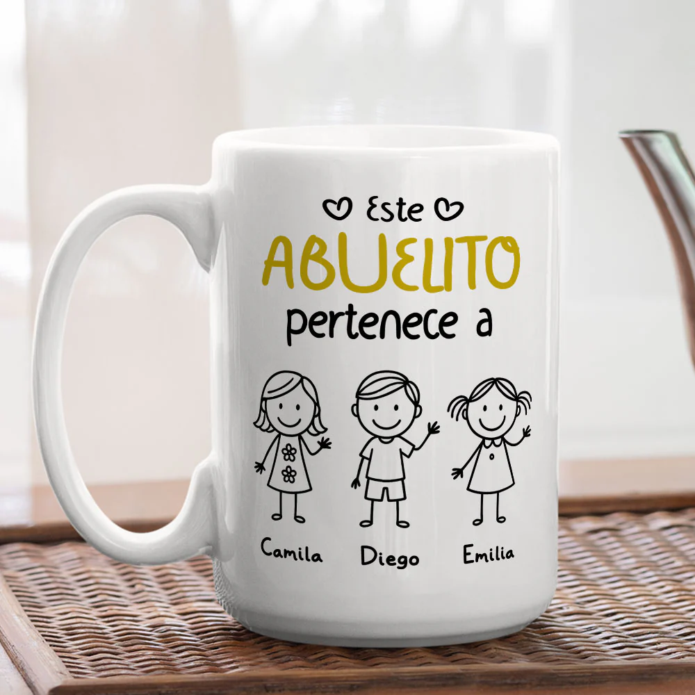 El Mejor Abuelo Del Mundo - Taza Personalizada de Café - Image 3