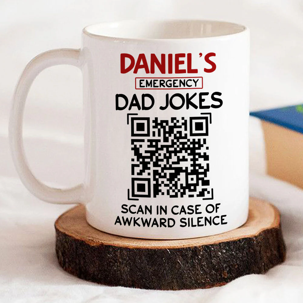 Emergency Dad Joke - Personalized Custom Coffee Mug - Image 3