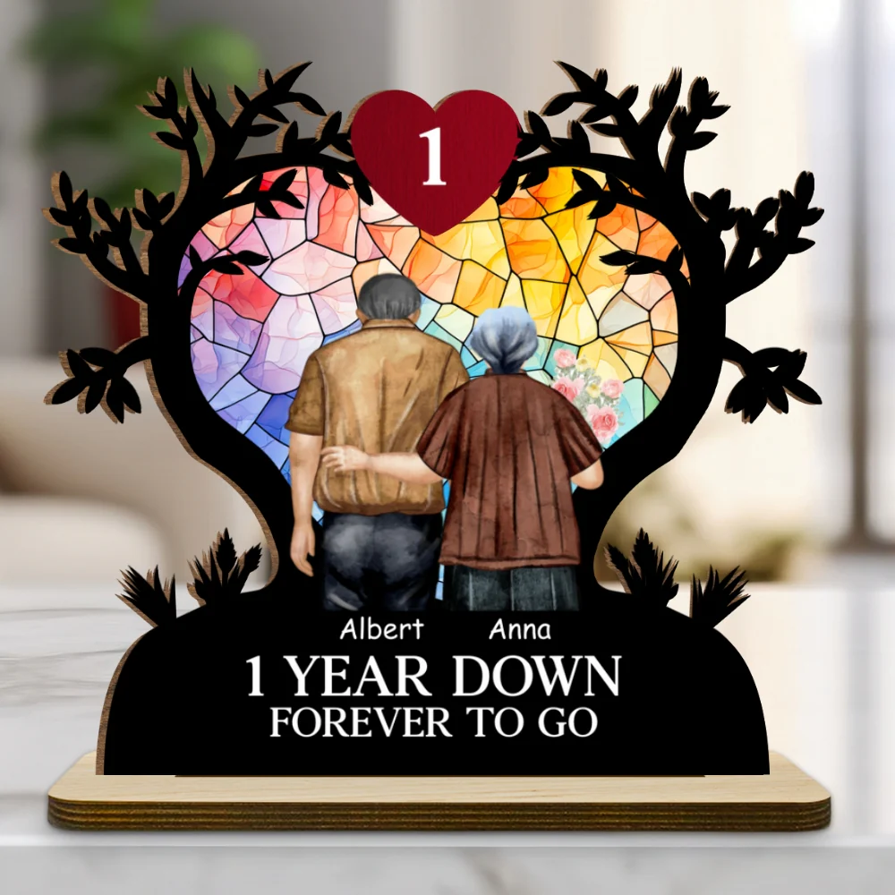 Endless Love - Personalized Custom 2-Layer Wood Plaque With Flat Base - Image 6