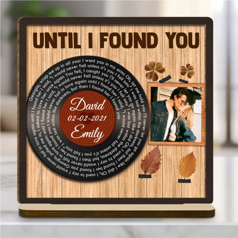 Endless Love Song Keepsake - Personalized Custom 2-Layer Wood Plaque With Flat Base - Image 7