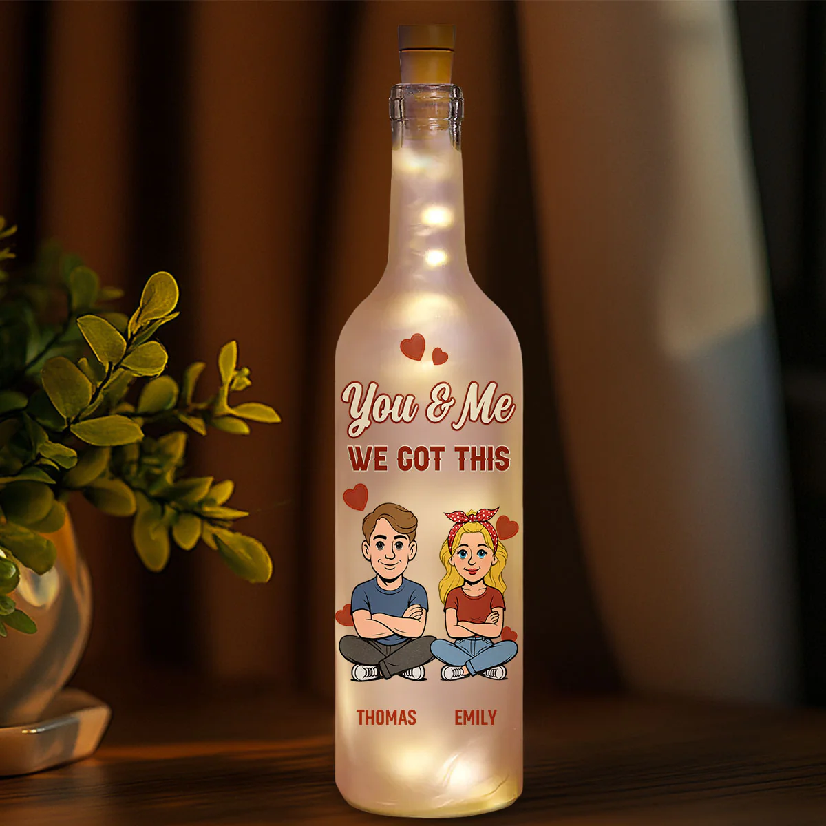 Enduring Love - Personalized Custom Bottle Lamp
