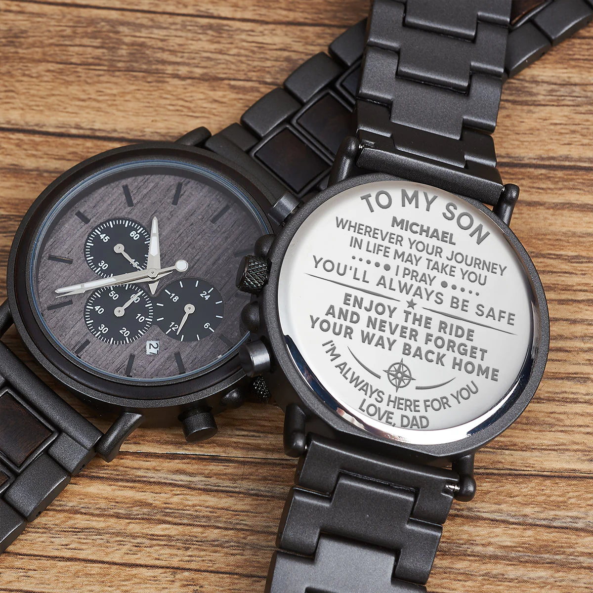 Enjoy The Ride And Never Forget - Personalized Engraved Wooden Watches GQ026 - Image 4