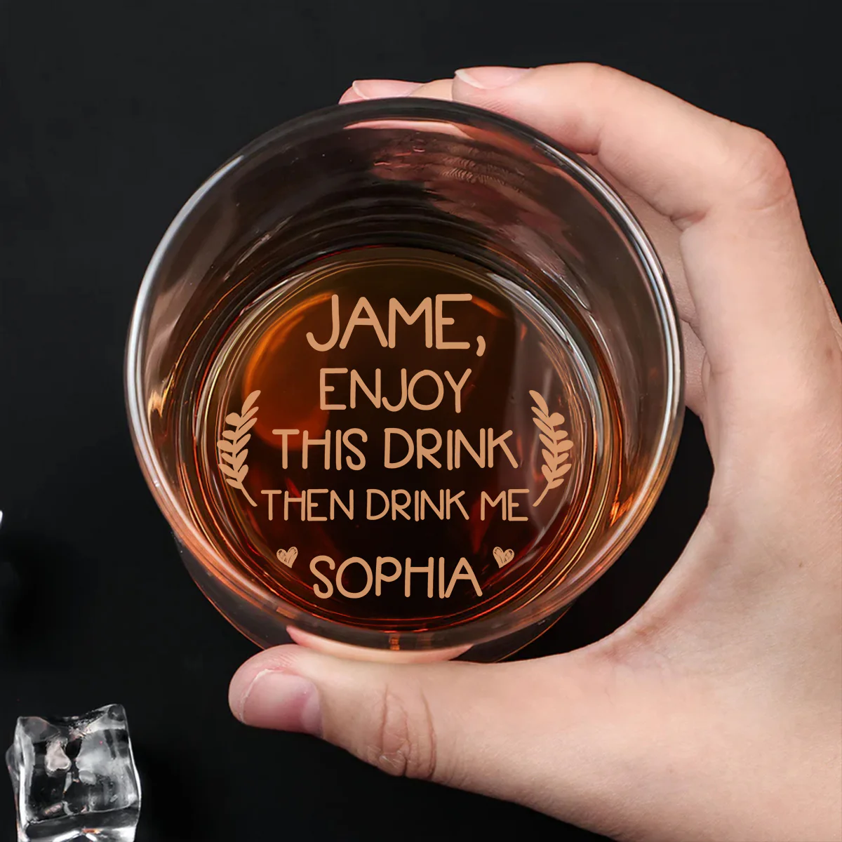 Enjoy Your Drink - Personalized Custom Engraved Whiskey Glass - Image 2