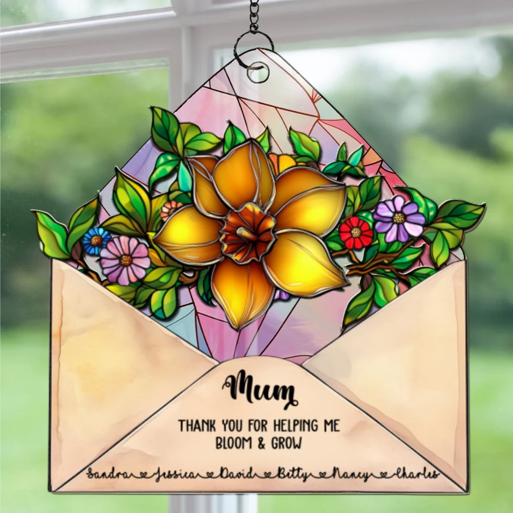 Envelope For Best Mom - Personalized Custom Suncatcher - Image 5