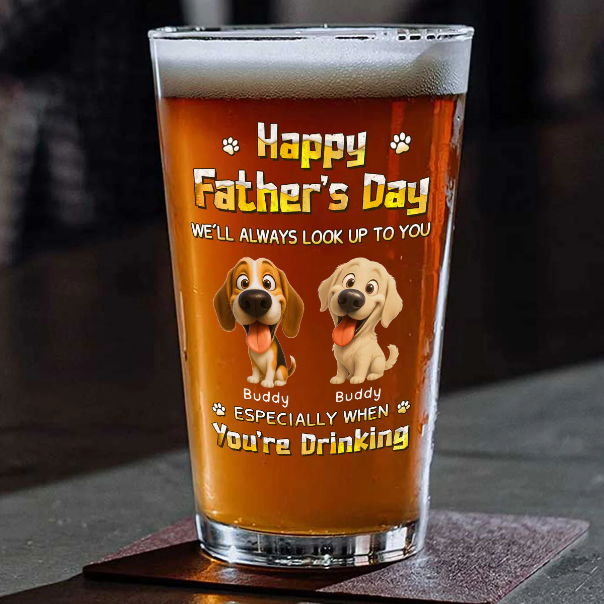Especially When You Are Drinking - Personalized Custom Beer Glass - Image 4