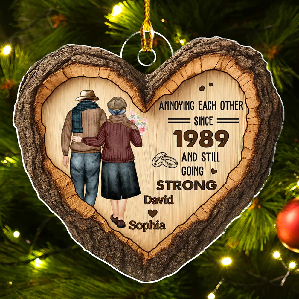 Eternal Love Carving - Personalized Custom Acrylic Ornament - Image 3