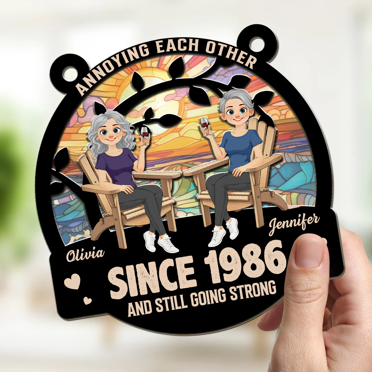 Everlasting Love 2 - Personalized Custom Suncatcher - Image 2