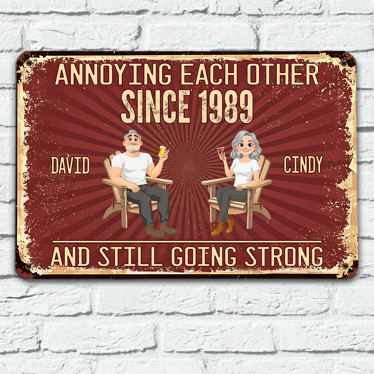 Everlasting Love - Personalized Custom Metal Sign - Image 2