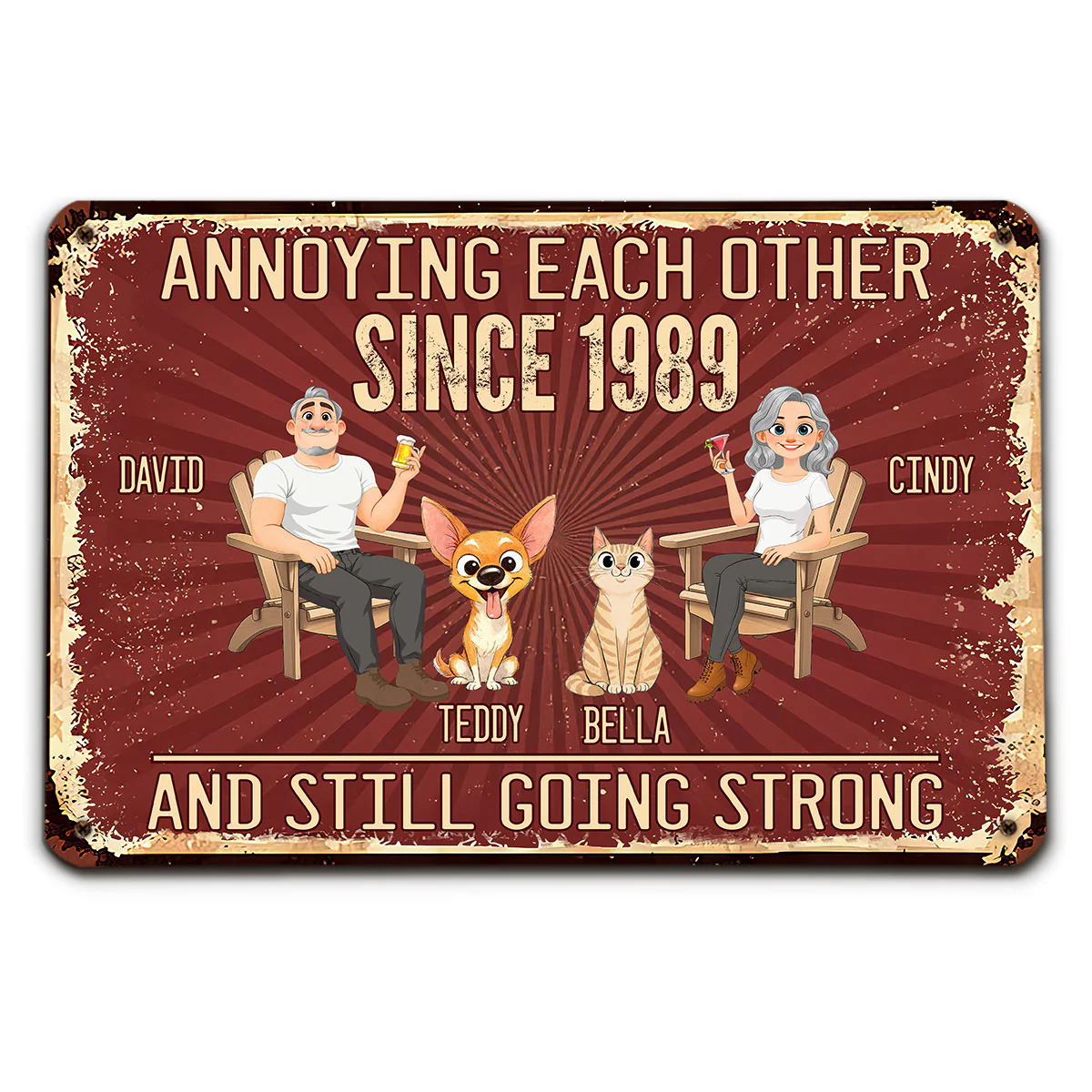 Everlasting Love With Paws - Personalized Custom Metal Sign