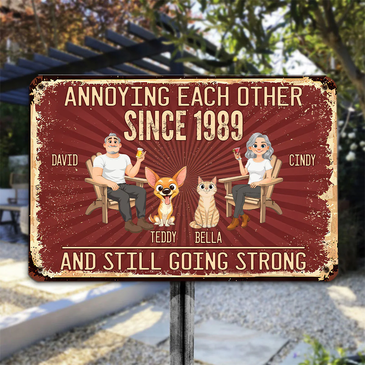 Everlasting Love With Paws - Personalized Custom Metal Sign - Image 3