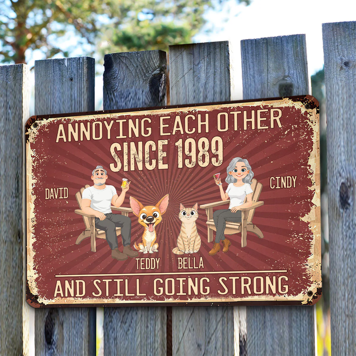 Everlasting Love With Paws - Personalized Custom Metal Sign - Image 4