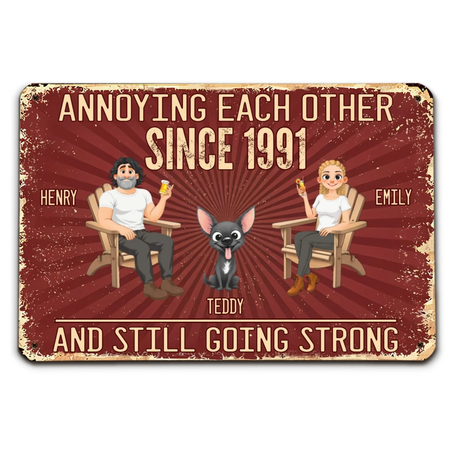 Everlasting Love With Paws - Personalized Custom Metal Sign - Image 7