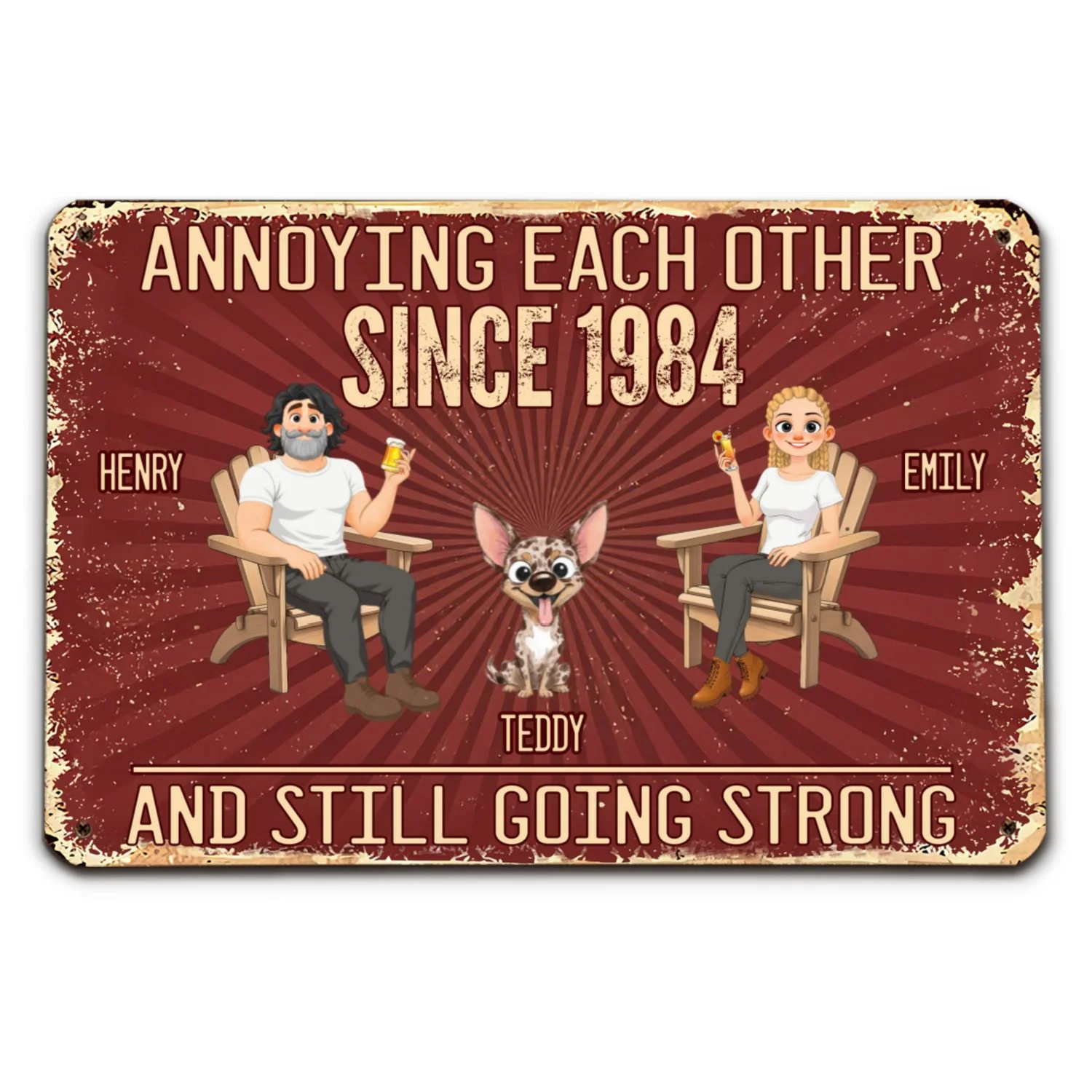 Everlasting Love With Pet - Personalized Custom Metal Sign - Image 7