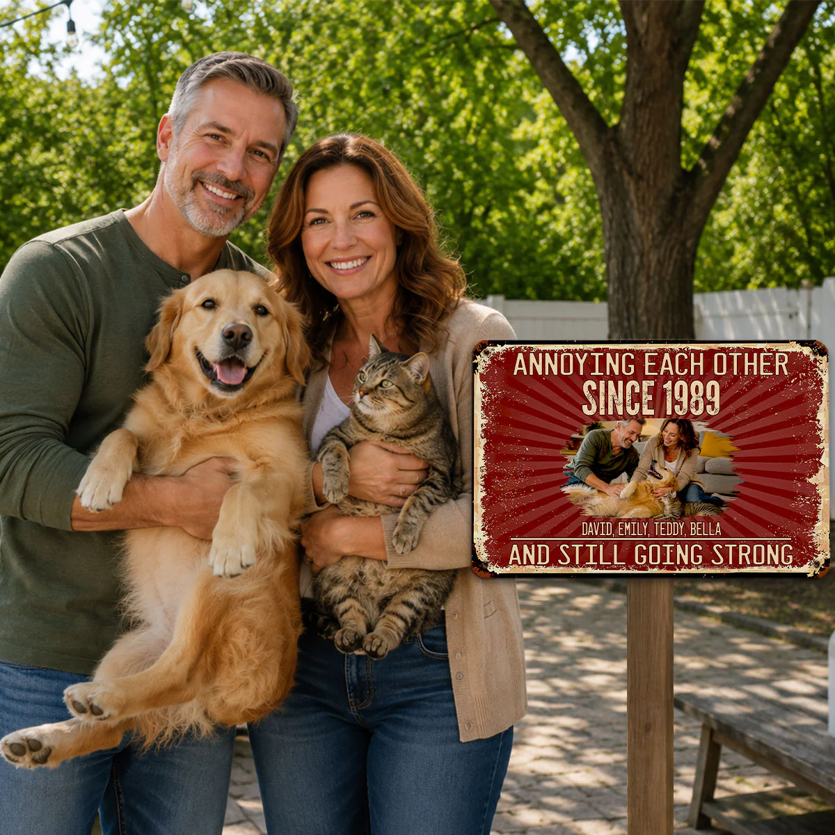 Everlasting Love With Pet Photo - Personalized Custom Metal Sign - Image 3