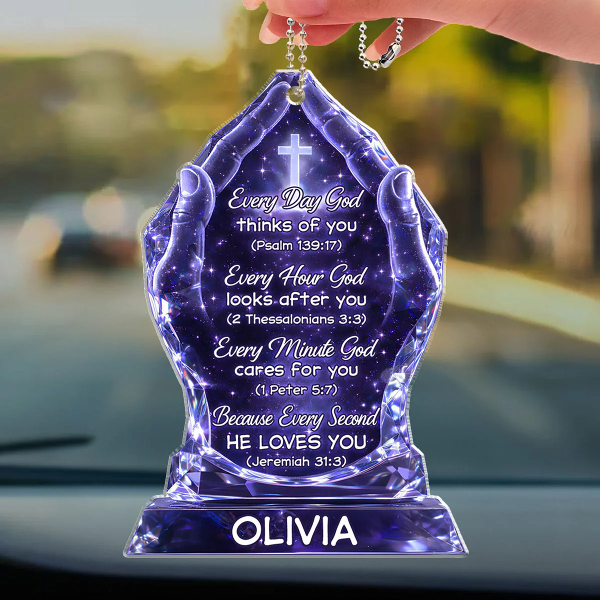 Every Day God Thinks Of You - Personalized Custom Car Ornament - Image 3