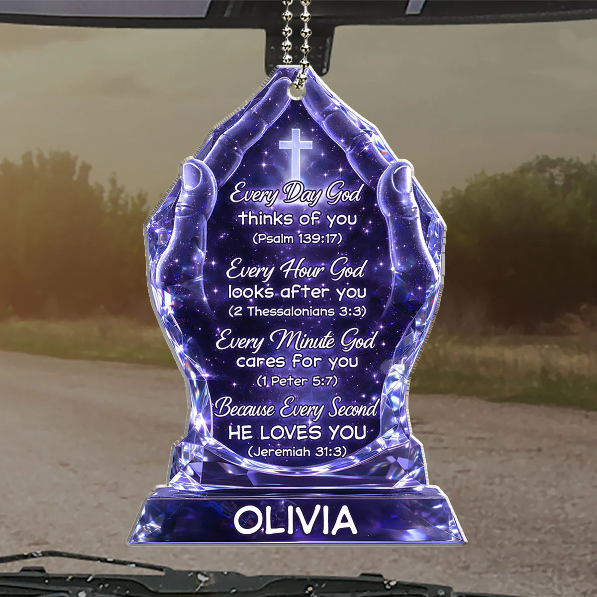 Every Day God Thinks Of You - Personalized Custom Car Ornament - Image 4