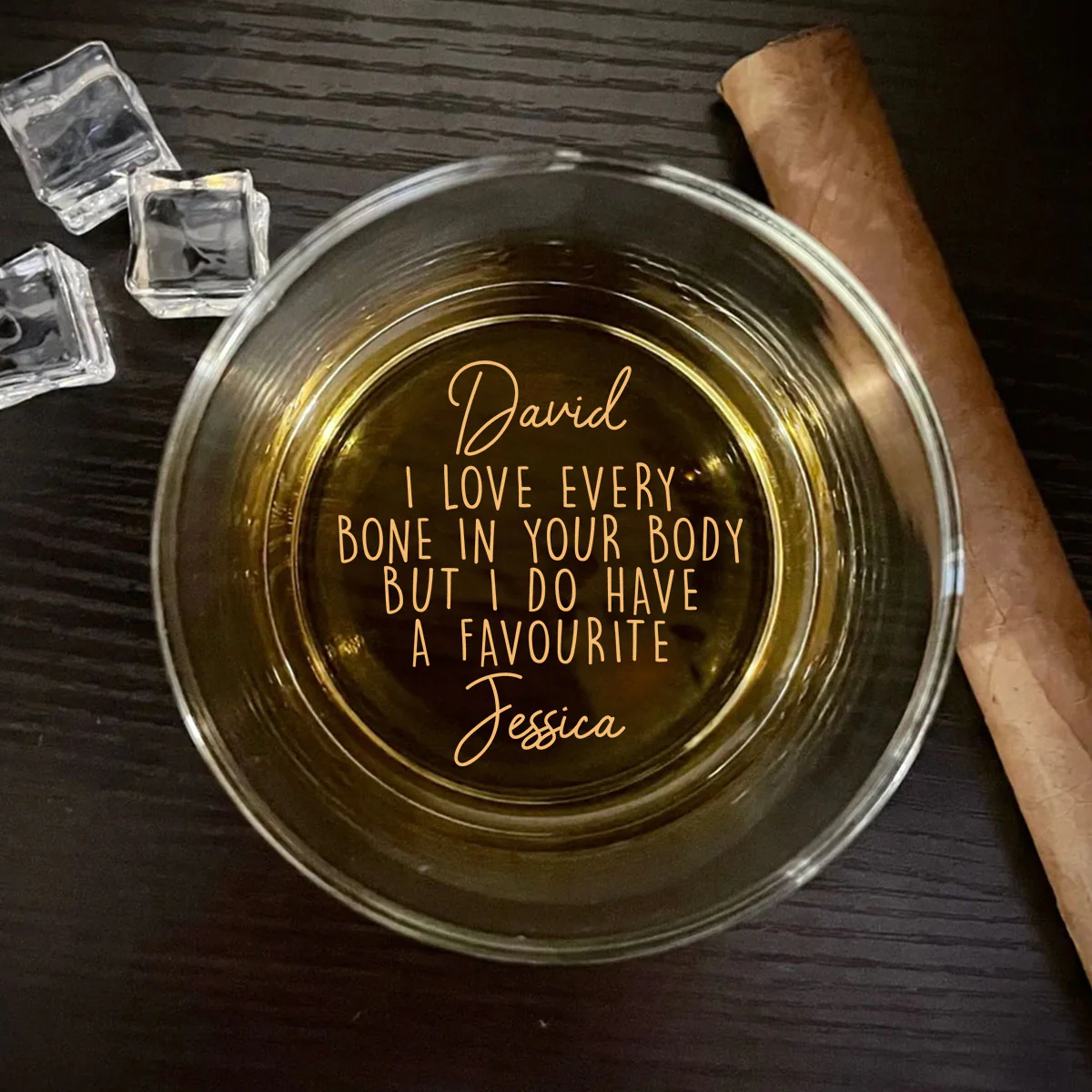 Every Part Of You Loved - Personalized Custom Engraved Whiskey Glass