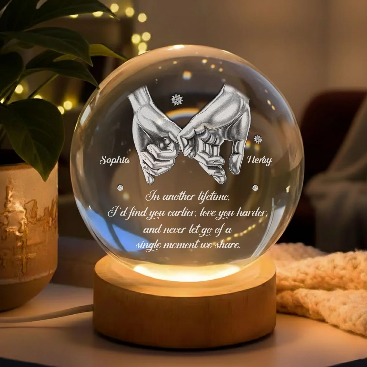 Every Single Moment - Personalized Custom Crystal Globe Lamp