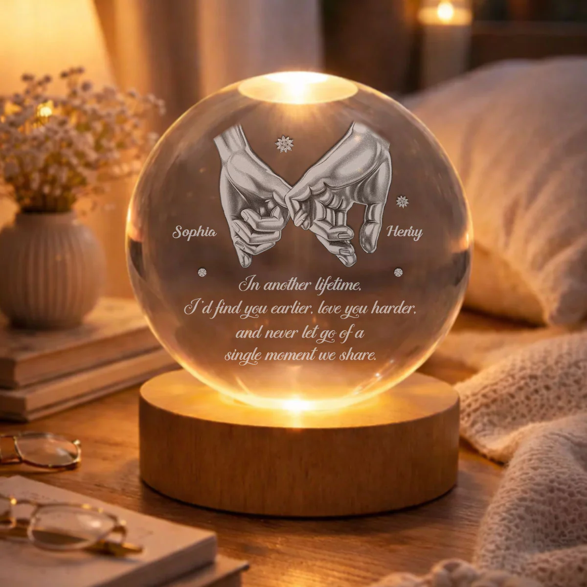 Every Single Moment - Personalized Custom Crystal Globe Lamp - Image 5