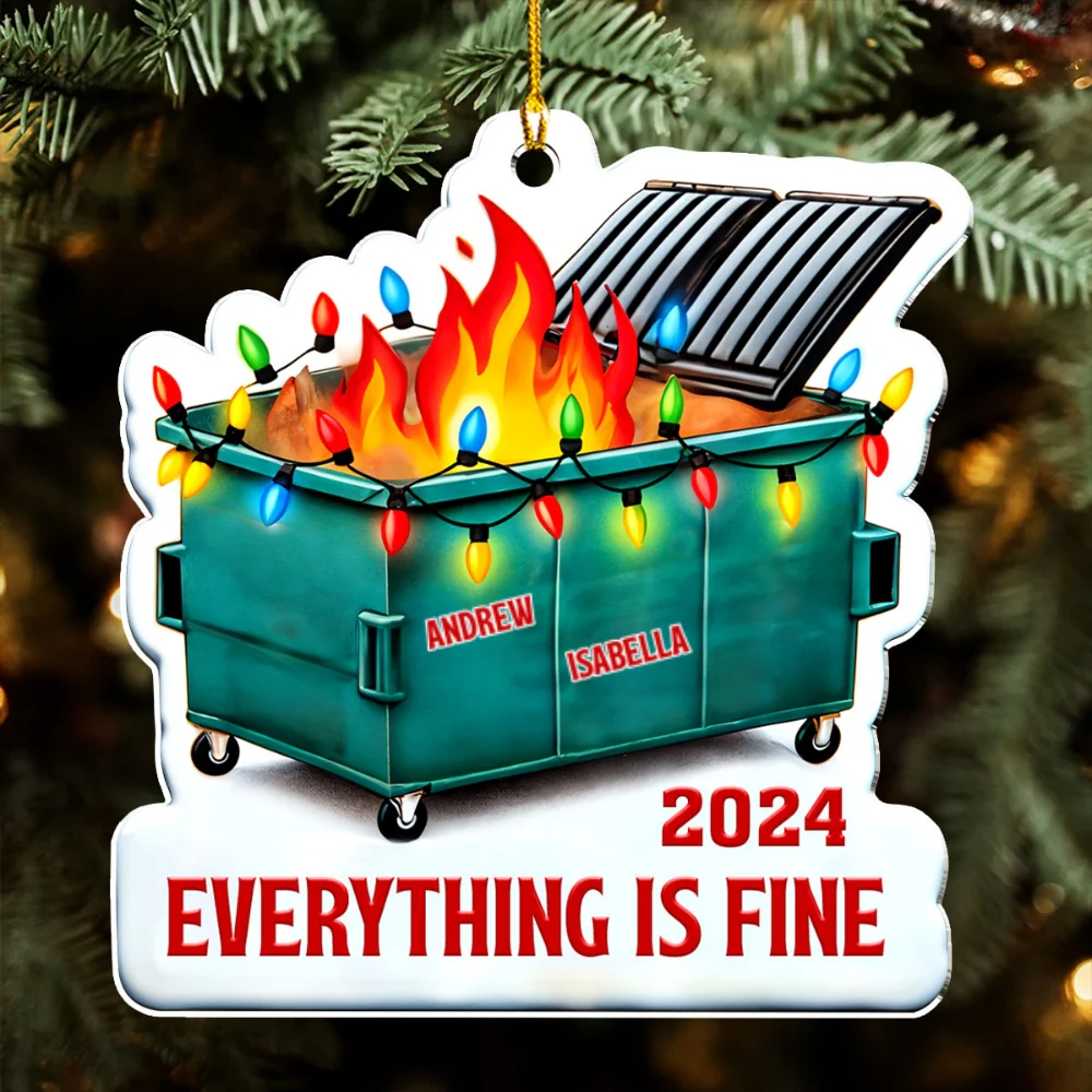 Everything Is Fine Work Besties - Personalized Custom Acrylic Ornament - Image 6