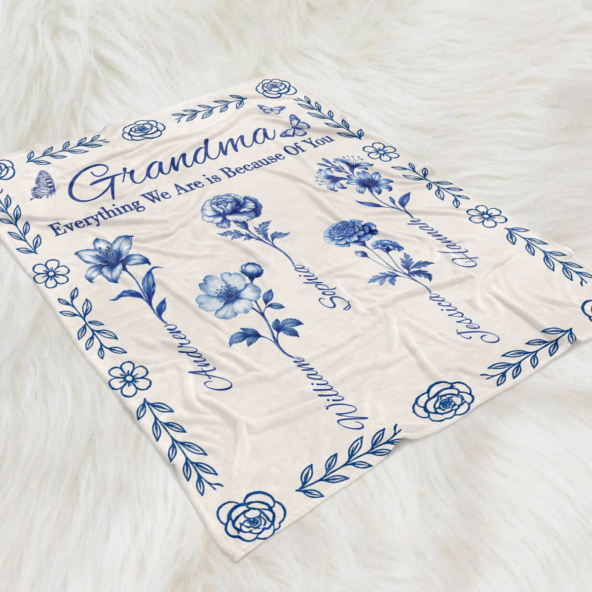 Everything We Are is Because Of You - Personalized Custom Fleece Blanket - Image 2