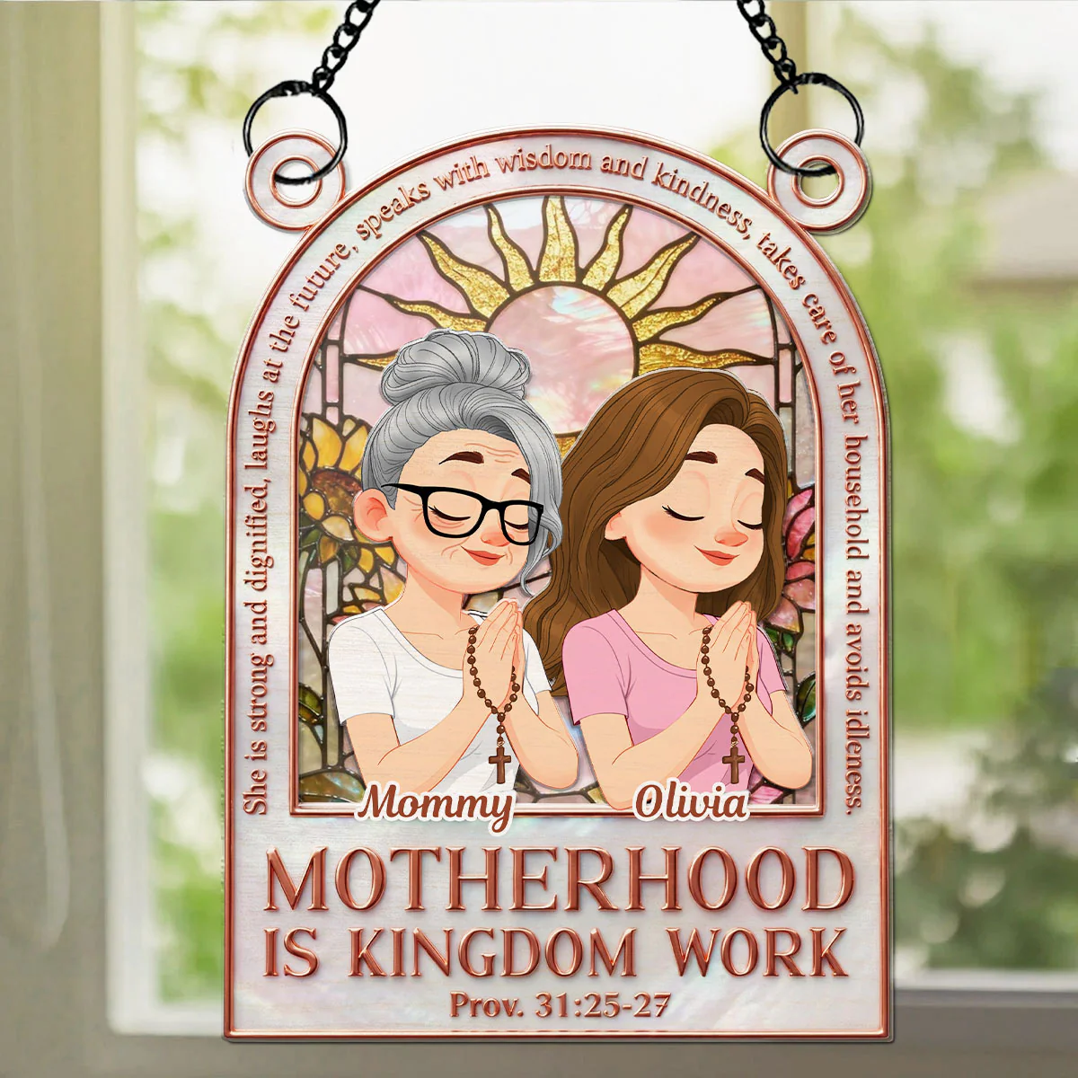 Faith Guides Her Journey - Personalized Custom Suncatcher