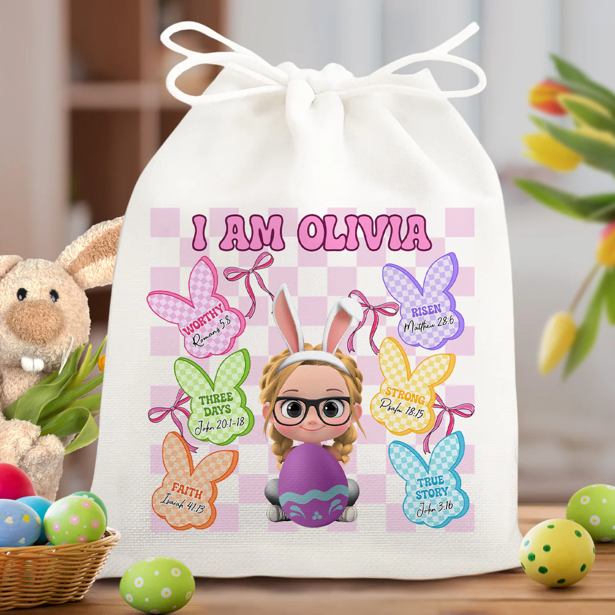 Faithful Easter Bunnies - Personalized Custom Favor Bag
