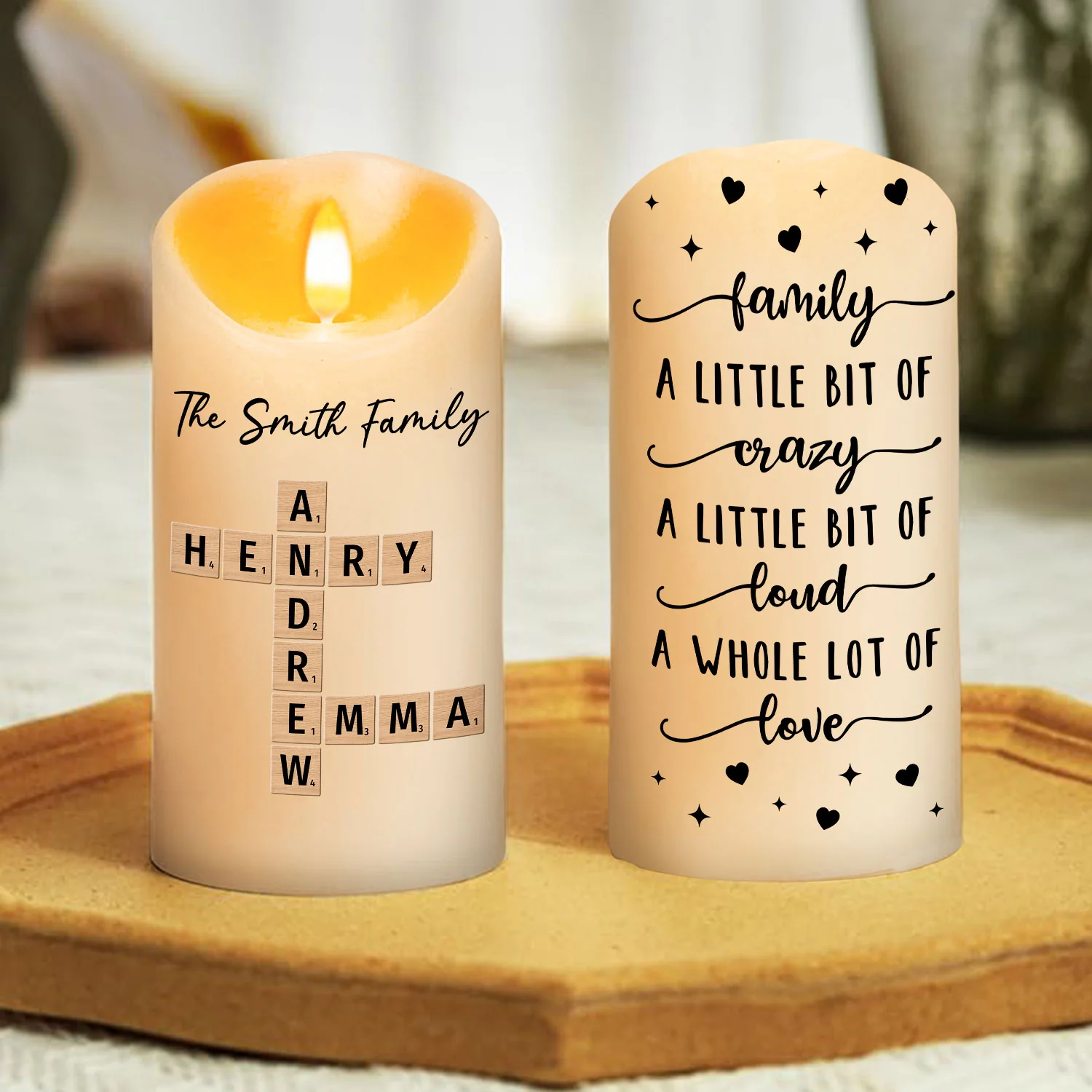 Family A Whole Lot Of Love - Personalized Custom LED Candle - Image 3