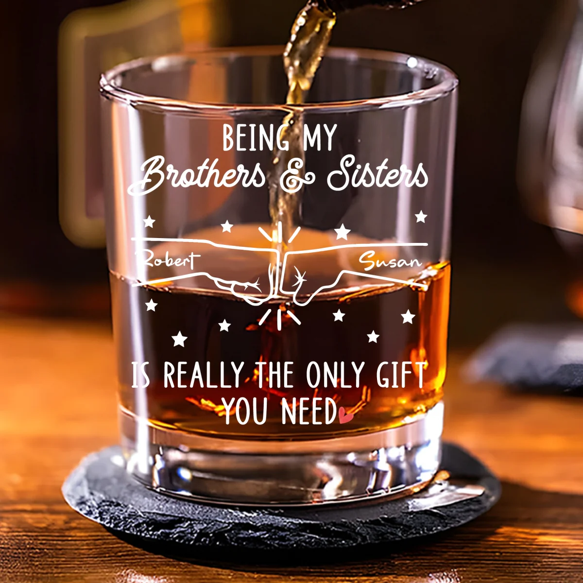 Family Bonds Never Diluted - Personalized Custom Whiskey Glass - Image 6